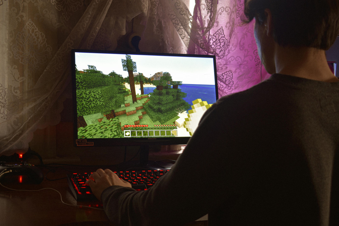 person-playing-minecraft-on-computer-image