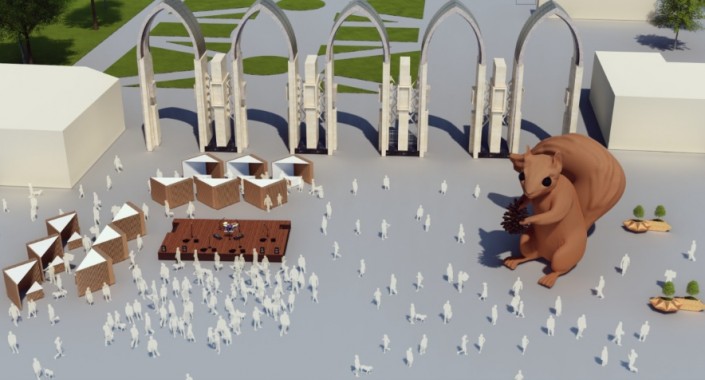 белка на Атакенте Алматы скульптура статуя арт