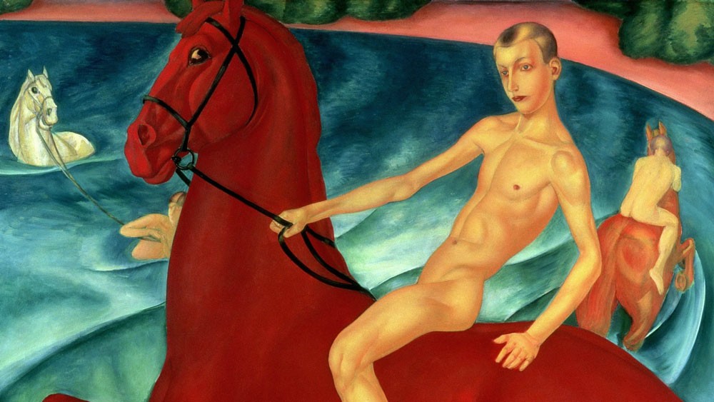 искусство красный Кузьма Петров-Водкин красный конь купание