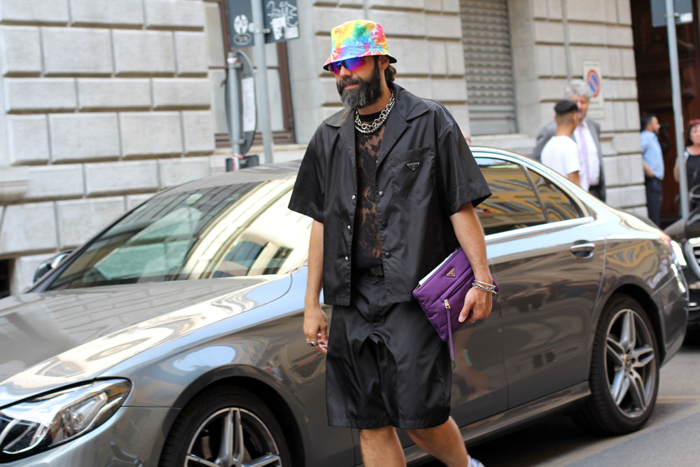 Неделя мужской моды в Милане третий день завершение Streetstyle