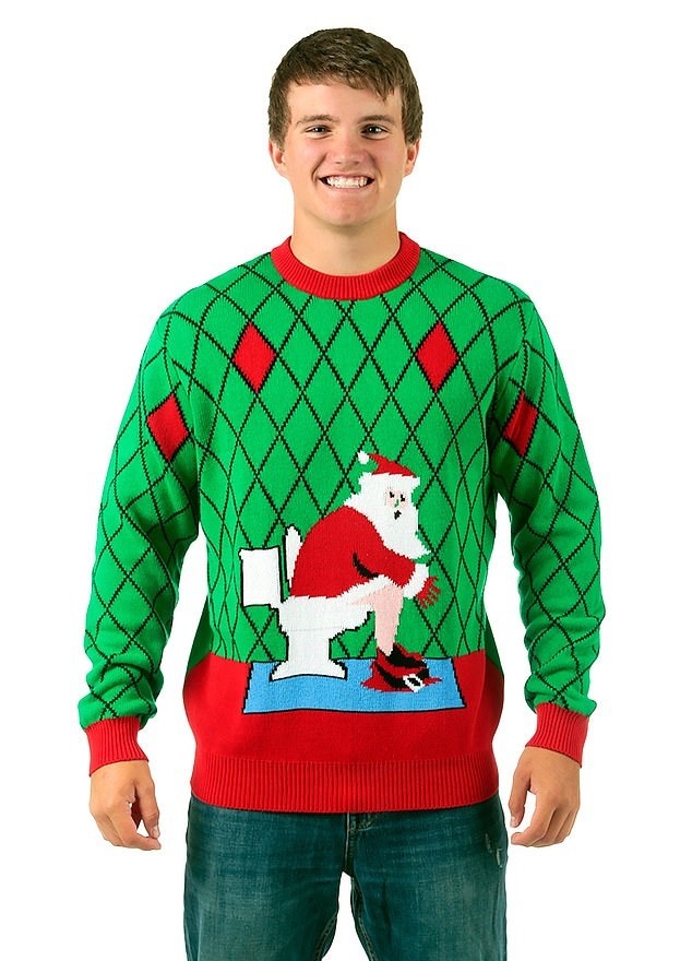 Санта на унитазе 