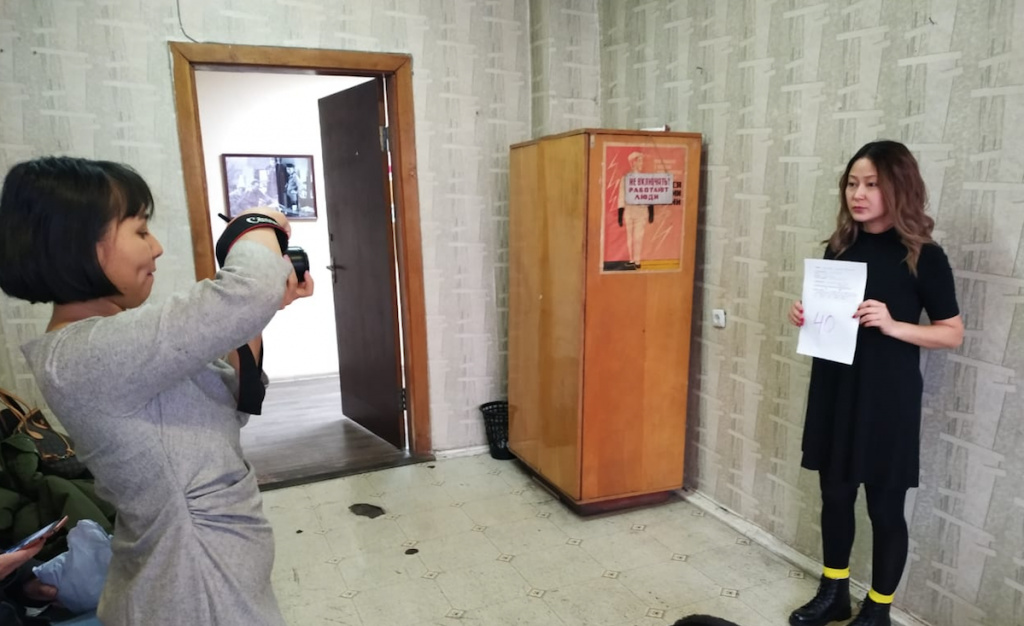 Гульнара Сильбаева на кастинге Ержанова