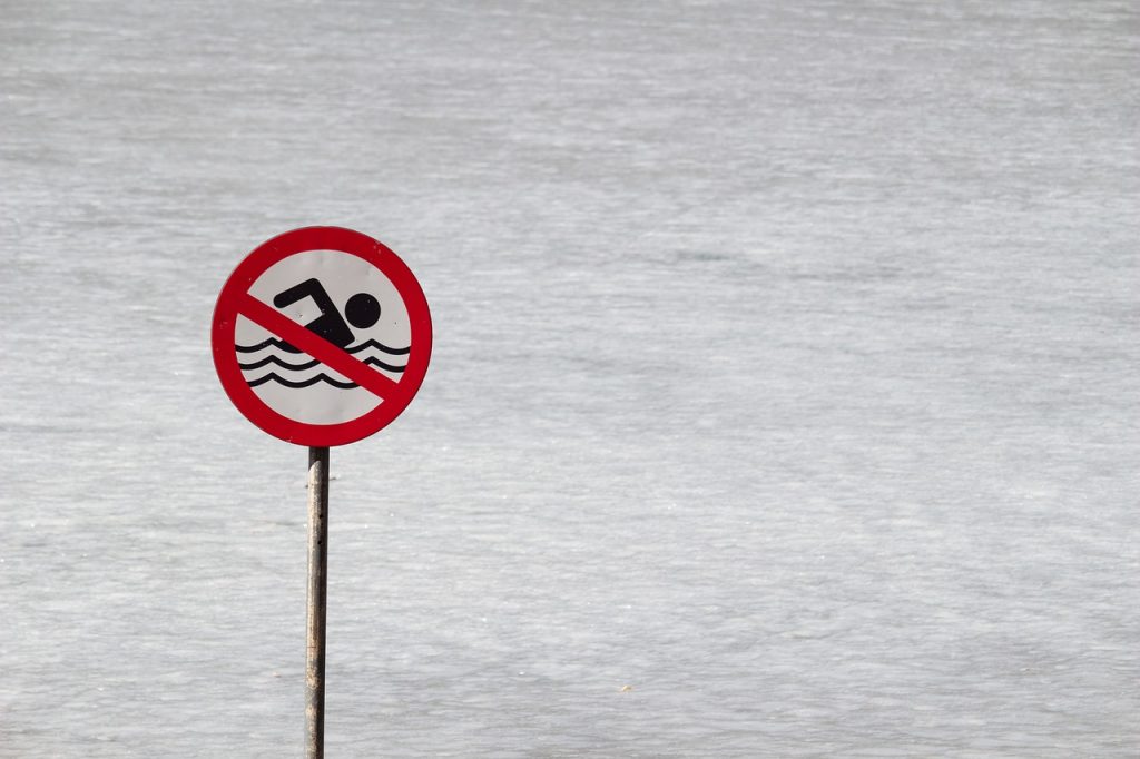 No swimming